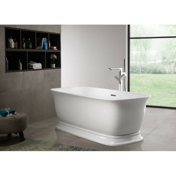 BelBagno Акриловая ванна 170x80, отдельностоящая, овальная, белая, арт. BB400-1700-800