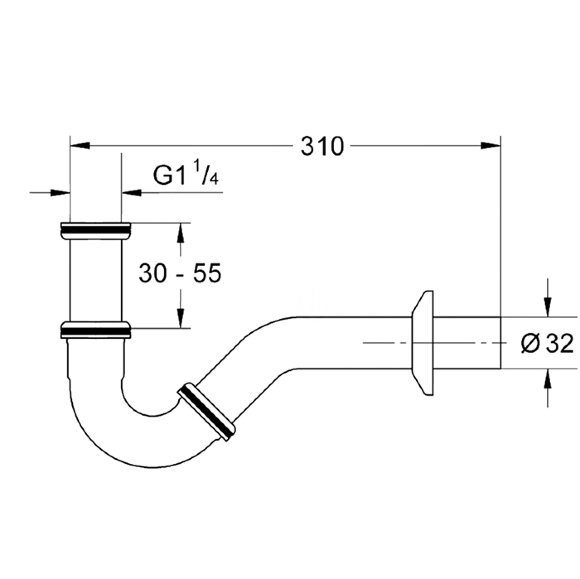 Сифон для биде 310мм Kerasan Retro 913393 цвет: бронза Сифон для биде 310мм Kerasan Retro 913393 цвет: бронза