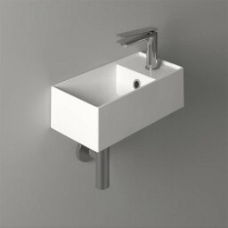 Раковина с 1отв.И полочка справа, AGILE Simas, наклад./подвес.-40*20см, керамика, белая арт. AG20 bi*1