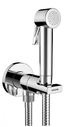 Комплект гигиенический с механическим смесителем BOSSINI PALOMA FLAT с лейкой и шлангом, цвет Хром, арт. E34001B.030 Комплект гигиенический с механическим смесителем BOSSINI PALOMA FLAT с лейкой и шлангом, цвет Хром, арт. E34001B.030