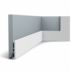 Плинтус из дюрополимера с кабель-каналом SX163 Orac Axxent Бельгия цвет: Белый