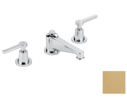 Смеситель для раковины на три отверстия устанавливаемый на борту с донным клапаном, THG Spirit с рукоятками, матовое золото (F07) - G58-151 Смеситель для раковины на три отверстия устанавливаемый на борту с донным клапаном, THG Spirit с рукоятками, матовое золото (F07) - G58-151