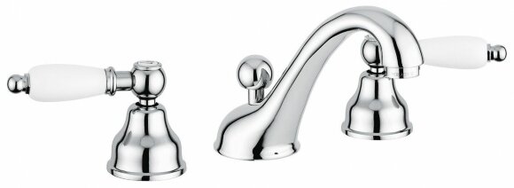 Смеситель с донным клапаном для раковины на 3 отверстия, Emmevi Deco Ceramic, 121033/OR цвет: золото
