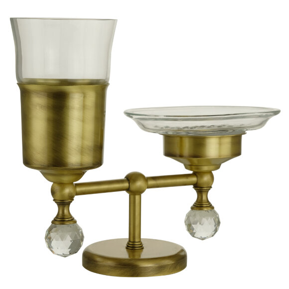 Стакан и мыльница настольные, Migliore Amerida, бронза арт. 16572