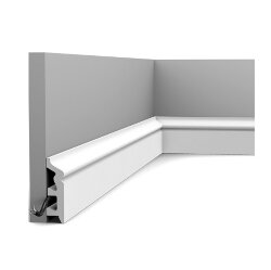 Плинтус из дюрополимера с кабель-каналом SX122 Orac Axxent Бельгия цвет: Белый