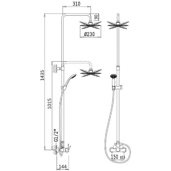Душевая система Хром Cezares - CZR-B-CDA-01 Душевая система Хром Cezares - CZR-B-CDA-01