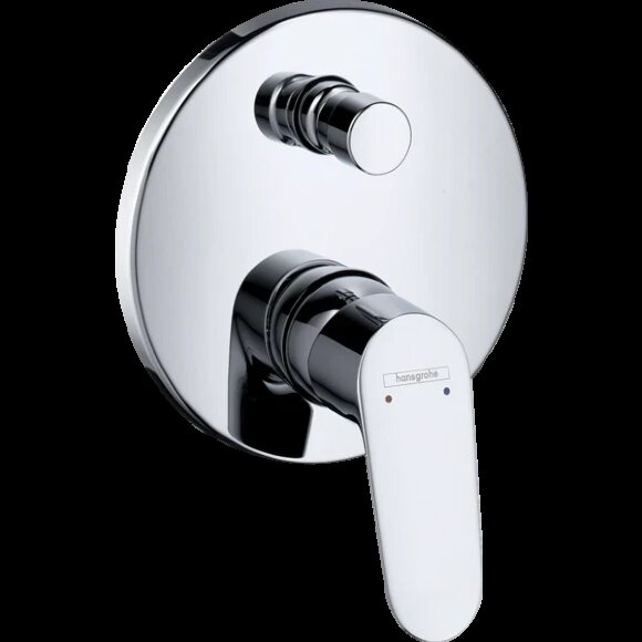 Hansgrohe смеситель для ванны скрытого монтажа, со встроенной защитной комбинацией EN1717, Focus, глянцевый хром арт. 31946000