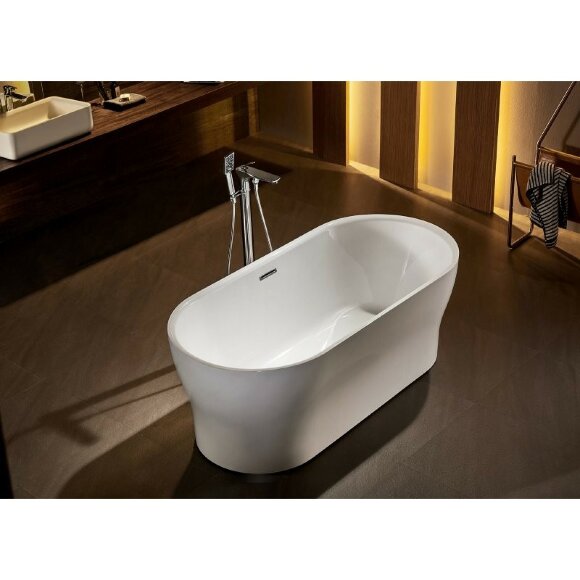 BelBagno Акриловая ванна 170x80, отдельностоящая, овальная, белая, арт. BB405-1700-800