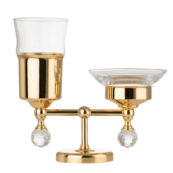 Стакан и мыльница настольные, Migliore Amerida, золото арт. 16609