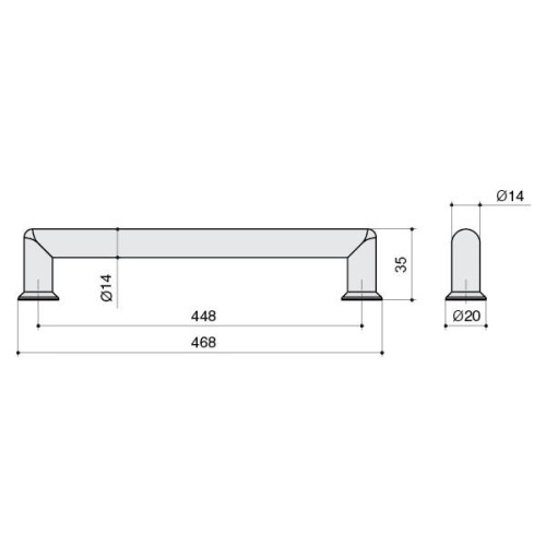 Ручка-скоба 448 мм Citterio Giulio, цвет: никель матовый, арт. 8.998.0448.30-30