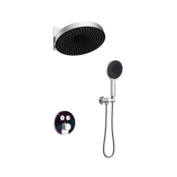 Встраиваемая душевая система, GH-9401-MC, Chrome, Black&White арт. 9401C