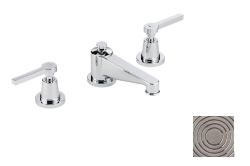 Смеситель для раковины на три отверстия устанавливаемый на борту с донным клапаном, THG Spirit с рукоятками, состаренный никель (H28) - G58-151 Смеситель для раковины на три отверстия устанавливаемый на борту с донным клапаном, THG Spirit с рукоятками, состаренный никель (H28) - G58-151