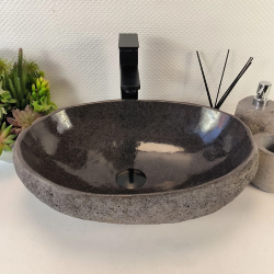 Каменная раковина Indo-Market из речного камня RS-05386, цвет: серый с вкраплениями, арт. 05386