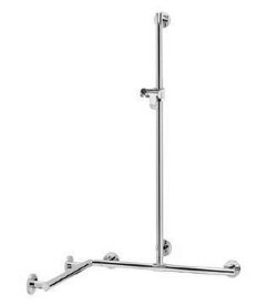Keuco Поручень вдоль стены и штанга для душа в комплекте с держателем душевой лейки, Plan care, 34915 019611 цвет: хром Keuco Поручень вдоль стены и штанга для душа в комплекте с держателем душевой лейки, Plan care, 34915 019611 цвет: хром