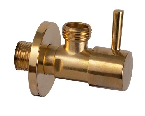 Угловой вентиль для подключения смесителя REMER 128L1212BG, цвет: золото