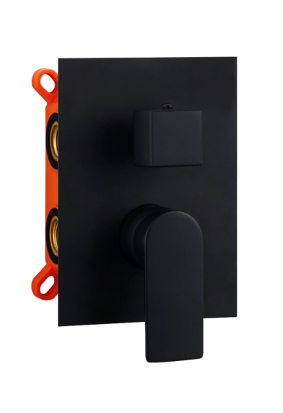 Встраиваемый смеситель для душа на 2 выхода, с дивертером, AQG Alpha, 01ALP351NG цвет: черный матовый