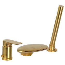 Смеситель на борт ванны (золото шлифованное) Remer Infinity I07UFBG