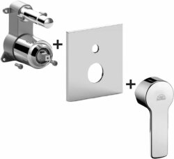 Paffoni Внешний комплект для встраиваемого смесителя для душа (2 выпуска) с накладкой из ABS пластика 154x192 мм арт. REDBOX015CR Paffoni Внешний комплект для встраиваемого смесителя для душа (2 выпуска) с накладкой из ABS пластика 154x192 мм арт. REDBOX015CR