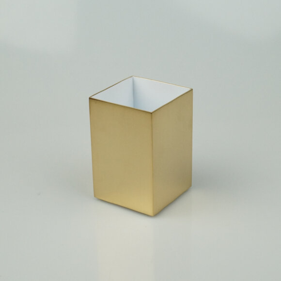Стакан для зубных щеток, квадратный металлический Surya Metall 6227/GOS цвет: золото
