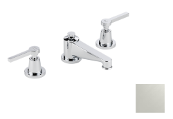 Смеситель для раковины на три отверстия устанавливаемый на борту с донным клапаном, THG Spirit с рукоятками, pvd матовый никель (H56) - G58-151 Смеситель для раковины на три отверстия устанавливаемый на борту с донным клапаном, THG Spirit с рукоятками, pvd матовый никель (H56) - G58-151