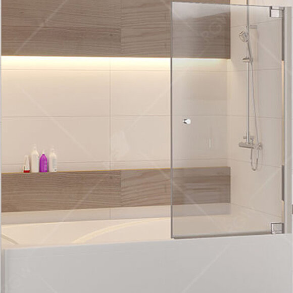 RGW Шторка на ванну sc-102 85x150 профиль хром стекло тонированное алюминий, стекло арт. 011110285-31