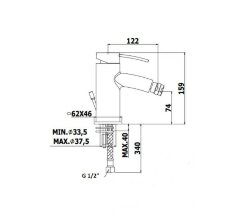 Paffoni Смеситель для биде без донного клапана арт. BR131CR