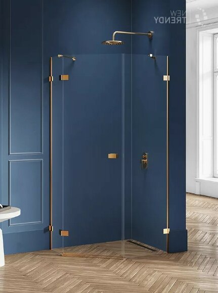 Душевое ограждение L 100x80x200 Avexa gold New Trendy брашированное золото арт. EXK-3859