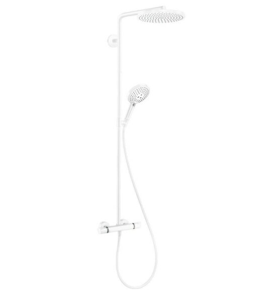 Hansgrohe душевая система с термостатом, Raindance Showerpipe, матовый белый арт. 27633700