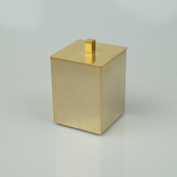 Баночка с крышкой 7х7хh9 см, для гигиенических принадлежностей Surya Metall 6226/GOS цвет: золото сатин