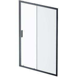 Душевая дверь 140 профиль черный матовый стекло матовое-прозрачное AM.PM Gem арт. W90G-140-1-195BM