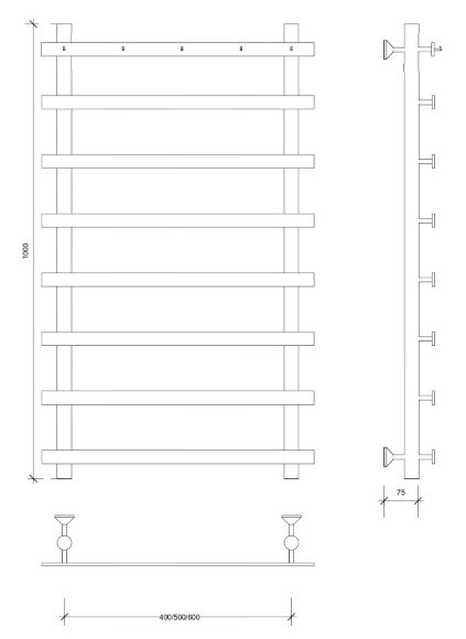 Полотенцесушитель водяной, хром, Secado 100x60, Понтида 1 К - 4603759401966 Полотенцесушитель водяной, хром, Secado 100x60, Понтида 1 К - 4603759401966