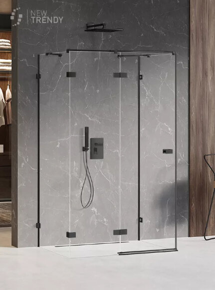 Душевое ограждение L 80x70x200 Avexa black New Trendy черный арт. EXK-2595