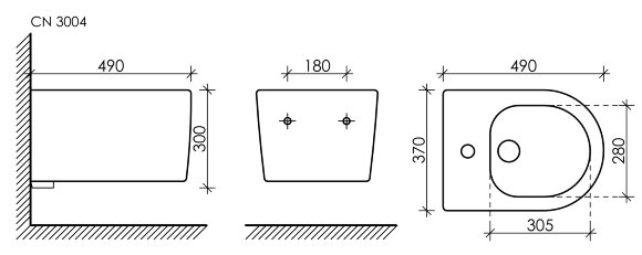 Подвесное биде Moments Ceramica Nova (белый) CN3004