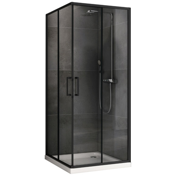 Душевой уголок Schwarzer Diamant 900x900мм, Черный, ABBER арт. AG02090B5