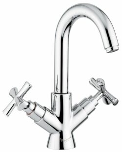 Двухвентильный смеситель для раковины с поворотным изливом и донным клапаном, Emmevi Spirit New, 31053/OR цвет: золото Двухвентильный смеситель для раковины с поворотным изливом и донным клапаном, Emmevi Spirit New, 31053/OR цвет: золото