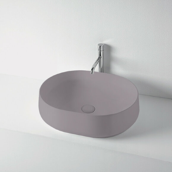 Раковина накладная 56х44см, без отв. KERASAN F10, 460589 цвет: ferro Matt