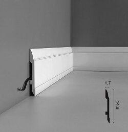 Плинтус из дюрополимера с кабель-каналом SX104 Orac Axxent Бельгия цвет: Белый