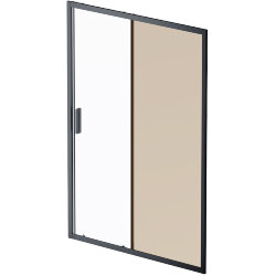 Душевая дверь 140 профиль черный матовый стекло бронзовое-прозрачное AM.PM Gem арт. W90G-140-1-195BBr