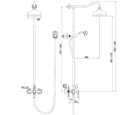 Душевая программа для ванны Lemark Villa, арт. LM4860B