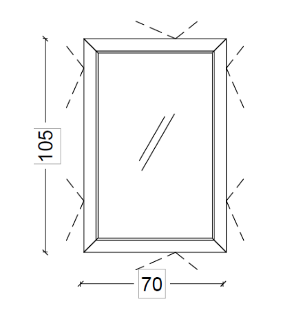 Зеркало 105 x 70 х 4 см Armadi Art Dolce, цвет: белый, арт. 567-WW