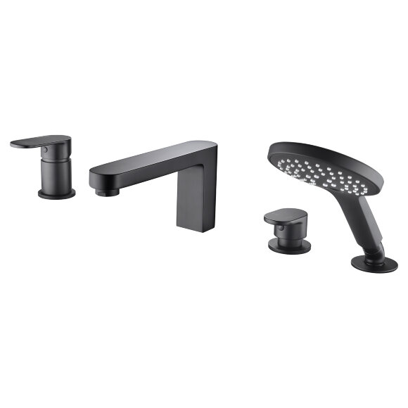 Смеситель на борт ванны, 4 отверстия Elbe 7455 WasserKRAFT цвет: Черный Смеситель на борт ванны, 4 отверстия Elbe 7455 WasserKRAFT цвет: Черный