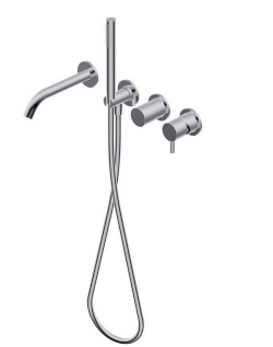 Cмеситель для ванны Ritmonio Diametro35 S, встраиваемый, настенный, на 4 отверстия, излив, ручной душ, шланг 1500 мм, шланговое подсоединение, внешняя часть, цвет: белый, арт. PR52EC201C 03 Cмеситель для ванны Ritmonio Diametro35 S, встраиваемый, настенный, на 4 отверстия, излив, ручной душ, шланг 1500 мм, шланговое подсоединение, внешняя часть, цвет: белый, арт. PR52EC201C 03