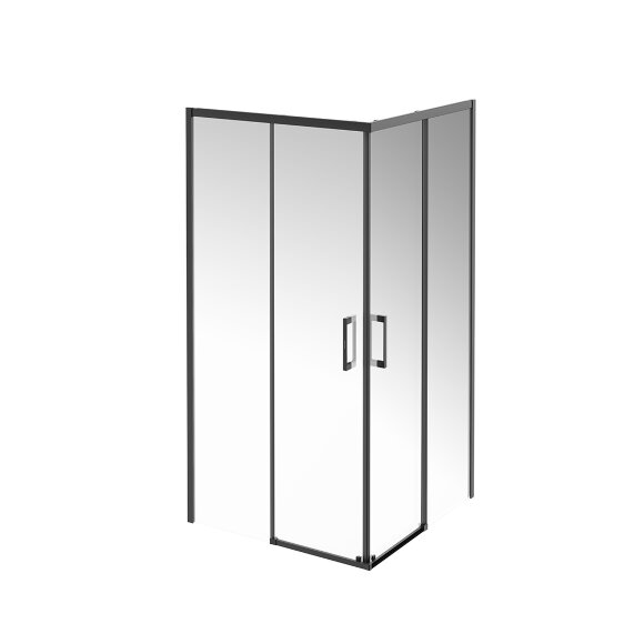 Душевой уголок раздвижной, квадратный, 100х100х195, Kerama Marazzi Vetro, VE.100.SSD.BLK.M цвет: черный