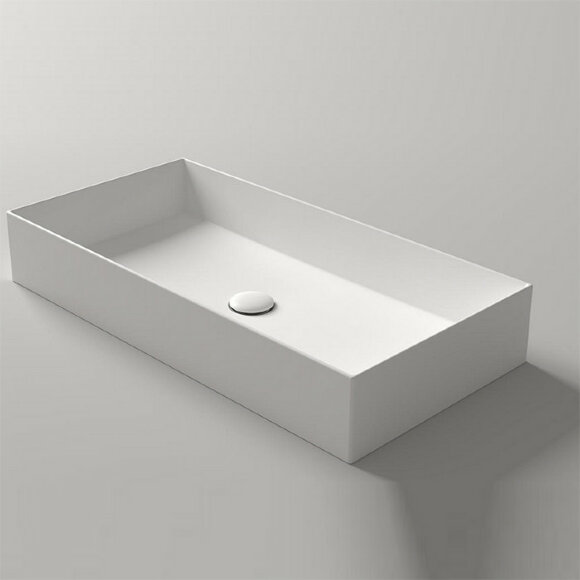 Раковина без отв., AGILE Simas, накладная-80*40см, керамика, белая арт. AG80 bi