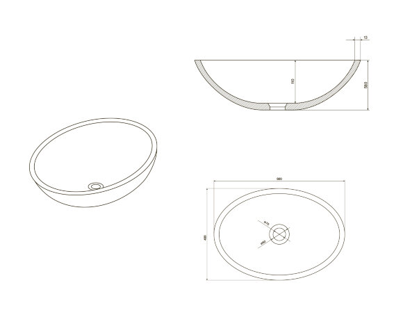Раковина из искусственного камня NT401 MILANO NT BAGNO цвет: белый матовый
