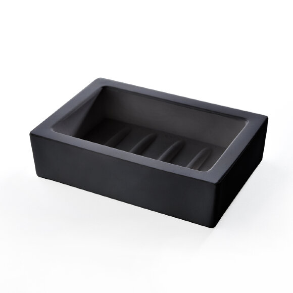 3SC Мыльница настольная, композит Solid Surface,  Mood Black цвет: черный арт. MN01A