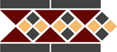 Бордюр керамический Top Cer OCTAGON NEW Border LISBON with 1 strip (Tr.20, Dots 14+21, Strips 14) 28х15 см, арт. LISBON2 B20/14/21