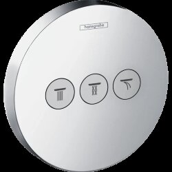 Hansgrohe переключатель потоков для душа на 3 потребителя, ShowerSelect S, глянцевый хром арт. 15745000 Hansgrohe переключатель потоков для душа на 3 потребителя, ShowerSelect S, глянцевый хром арт. 15745000