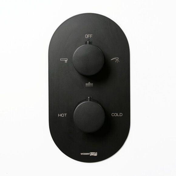 Термостатический смеситель для ванны и душа Elbe 7444 WasserKRAFT цвет: Черный