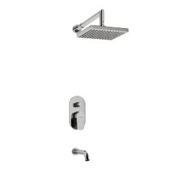 Встраиваемый комплект для ванны с изливом и верхней душевой насадкой A13028 WasserKRAFT Donau 5300 цвет: Хром Встраиваемый комплект для ванны с изливом и верхней душевой насадкой A13028 WasserKRAFT Donau 5300 цвет: Хром